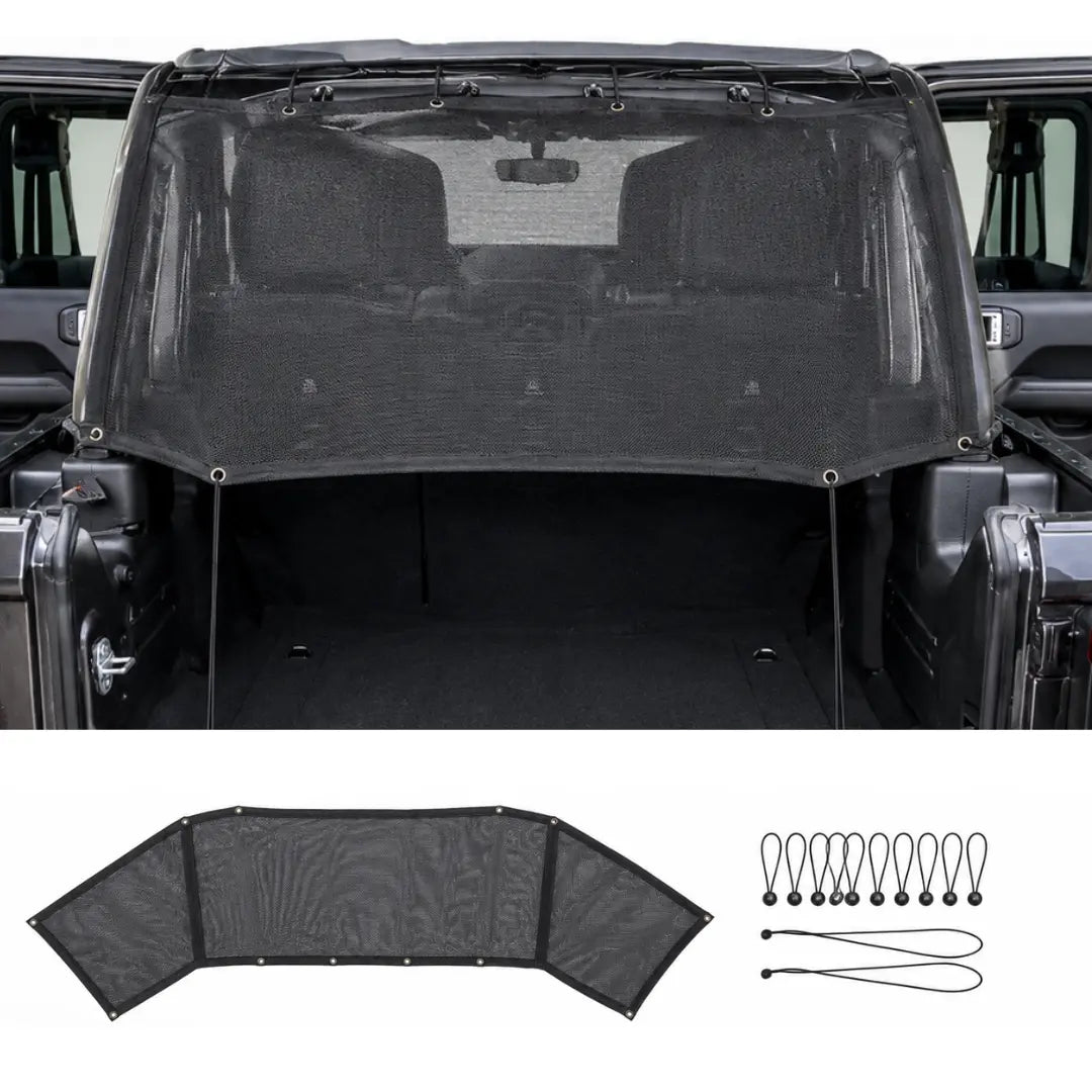 For 2018+ Jeep Wrangler JL 4-Door Trunk Sunshade Mesh Insulation Net Cover Anti-UV