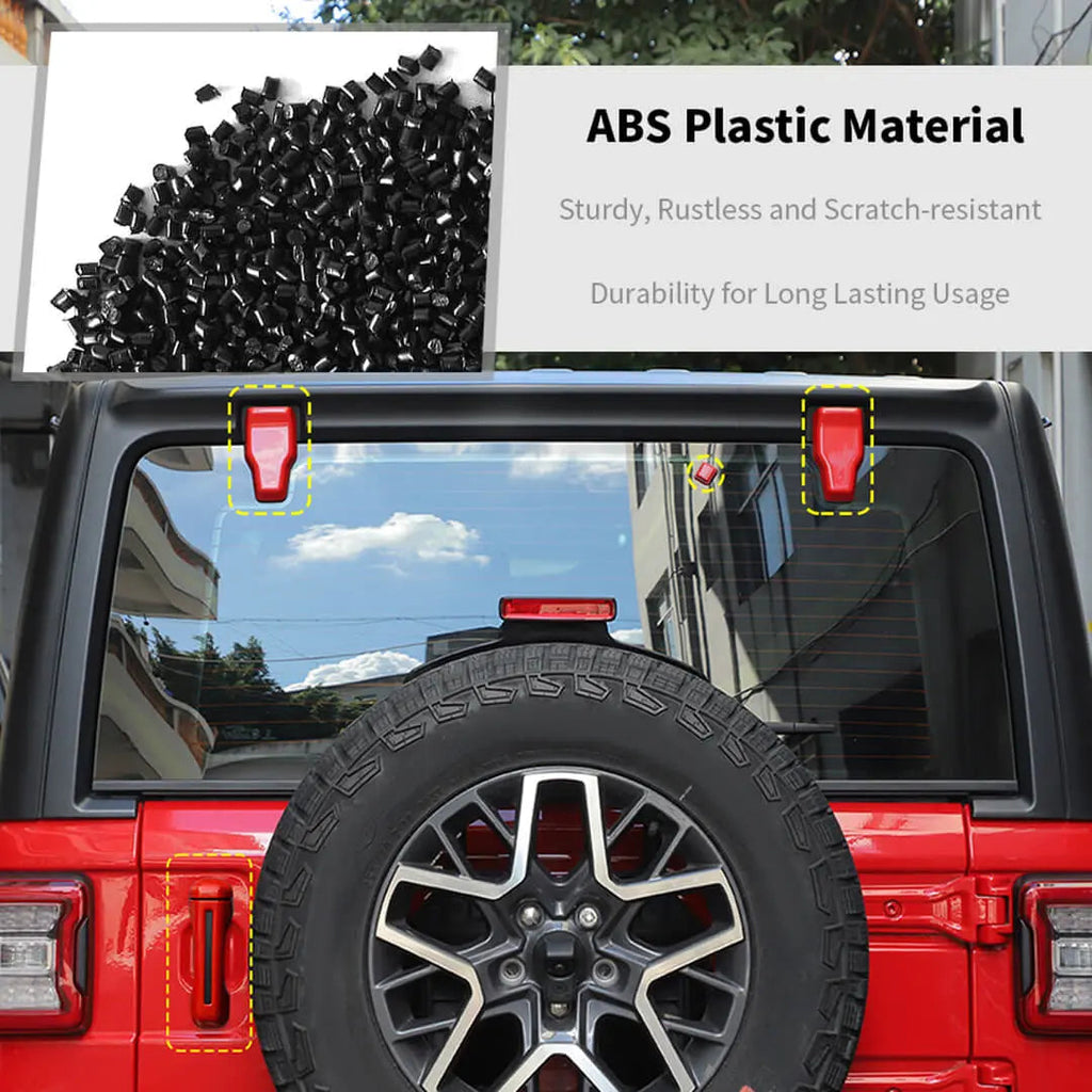 For 2018+ Jeep Wrangler JL 4-Door Version Exterior Car Door Hinge Handle Shell Cover Trim Kit (22 pcs)