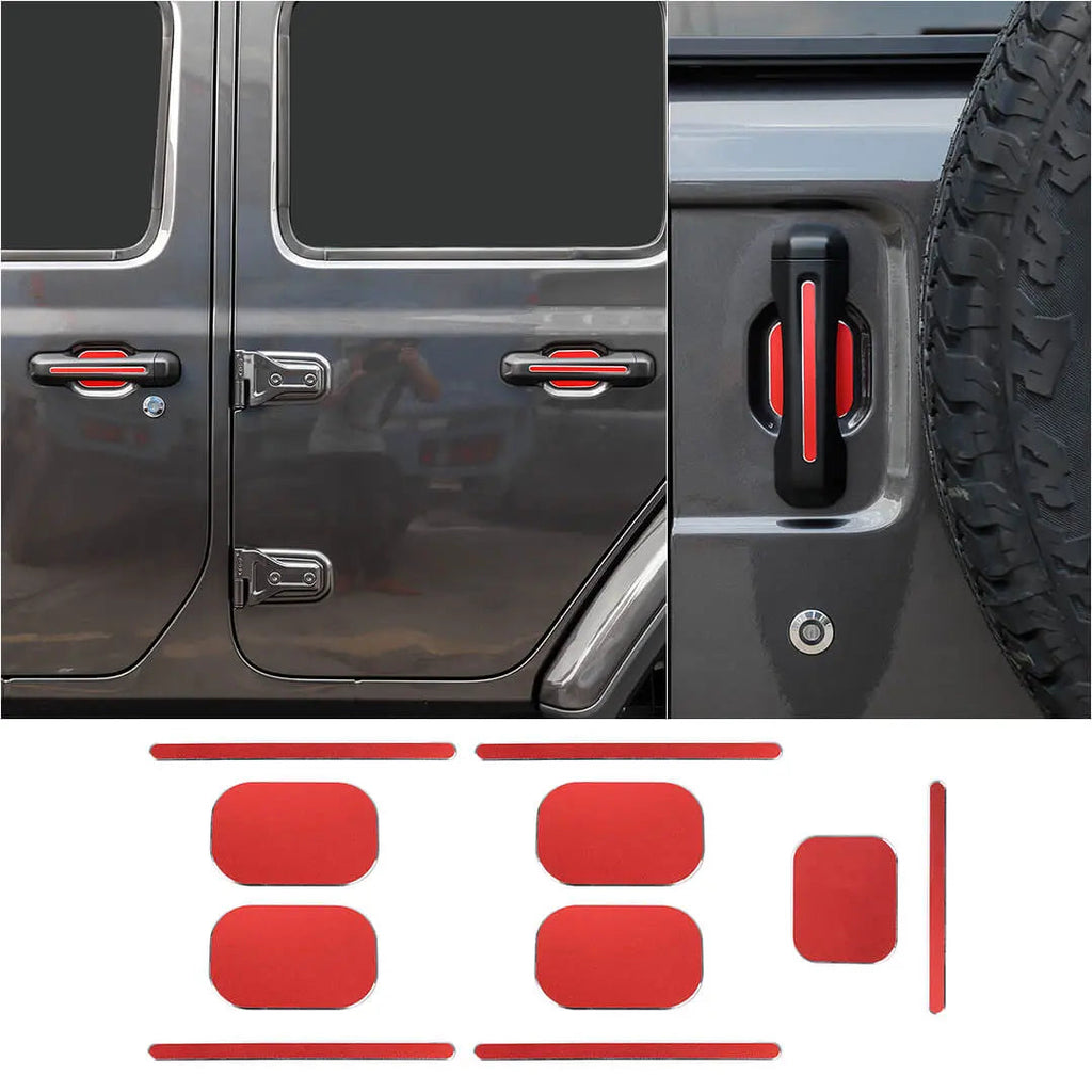 For 2018+ Jeep Wrangler JL 4-Door Version Exterior Door Handle Bowl Sticker Trim Cover (5 pcs)