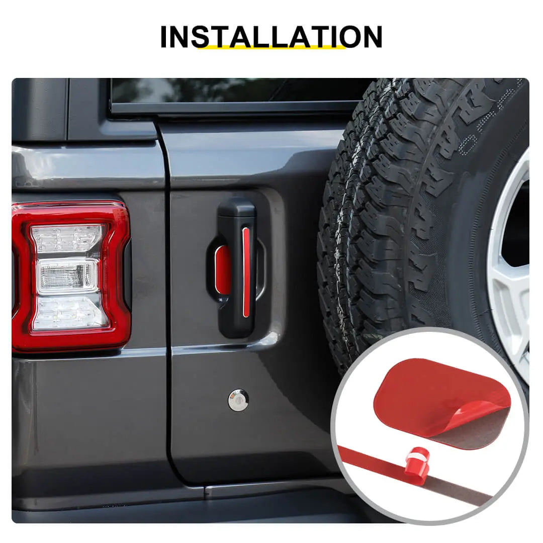 For 2018+ Jeep Wrangler JL 4-Door Version Exterior Door Handle Bowl Sticker Trim Cover (5 pcs)