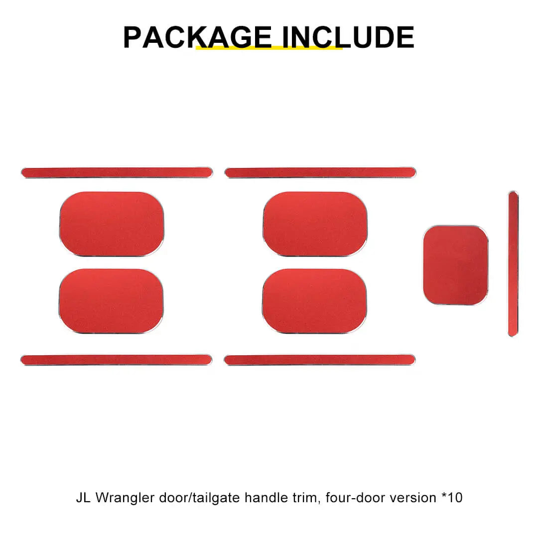 For 2018+ Jeep Wrangler JL 4-Door Version Exterior Door Handle Bowl Sticker Trim Cover (5 pcs)