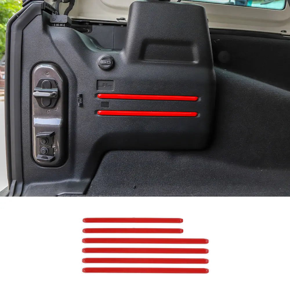 For 2018+ Jeep Wrangler JL 6PCS Rear Tail Trunk Cargo Strip Cover Trim Kit