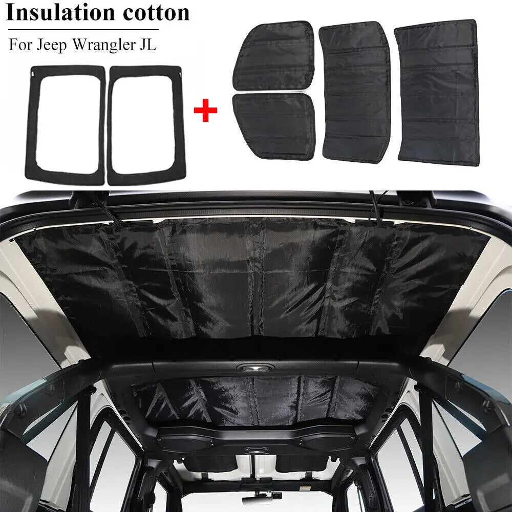 For 2018+ Jeep Wrangler JL 6pcs Hard Top Headliner Roof Freedom Panel Heat Insulation Cotton