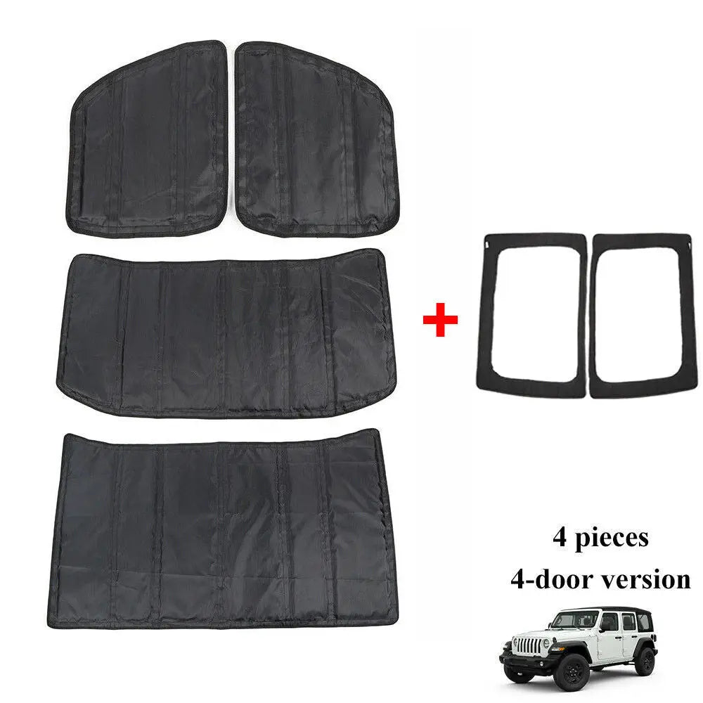For 2018+ Jeep Wrangler JL 6pcs Hard Top Headliner Roof Freedom Panel Heat Insulation Cotton