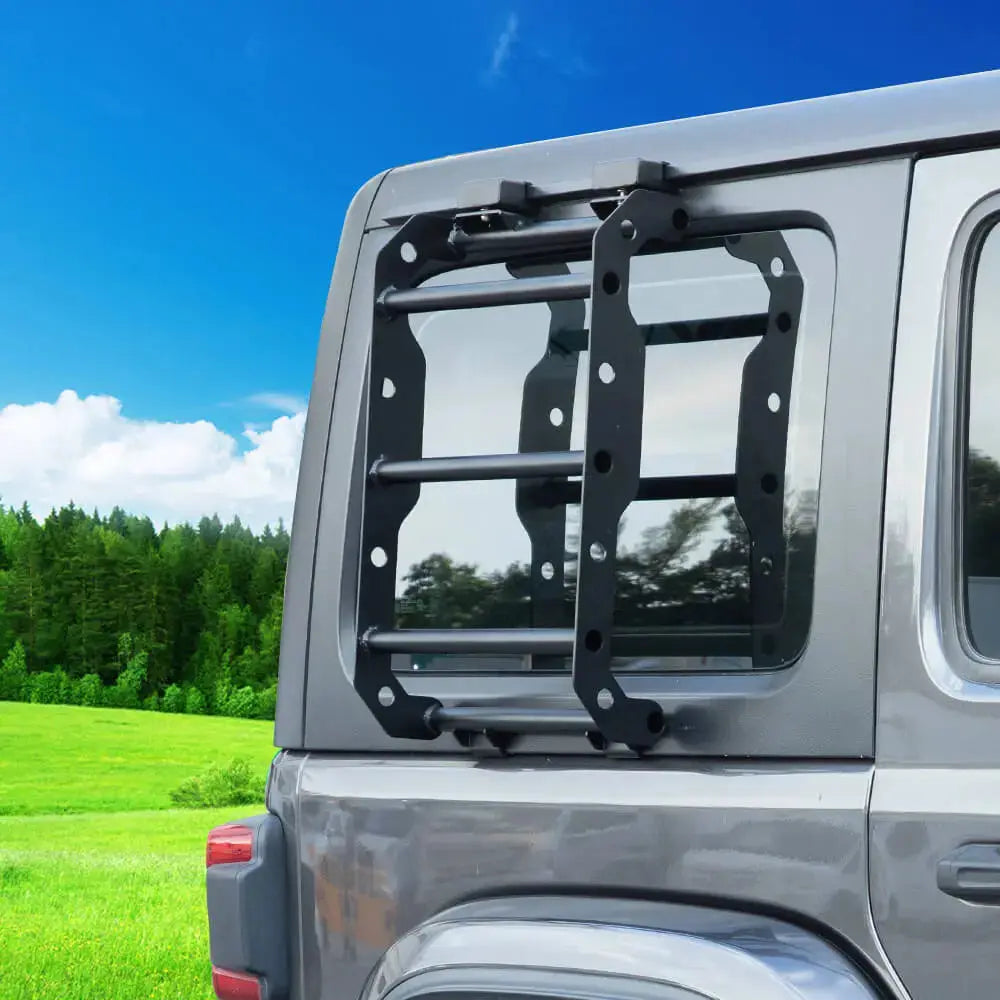 For 2018+ Jeep Wrangler JL Car Rear Window Climbing Ladder Iron Black