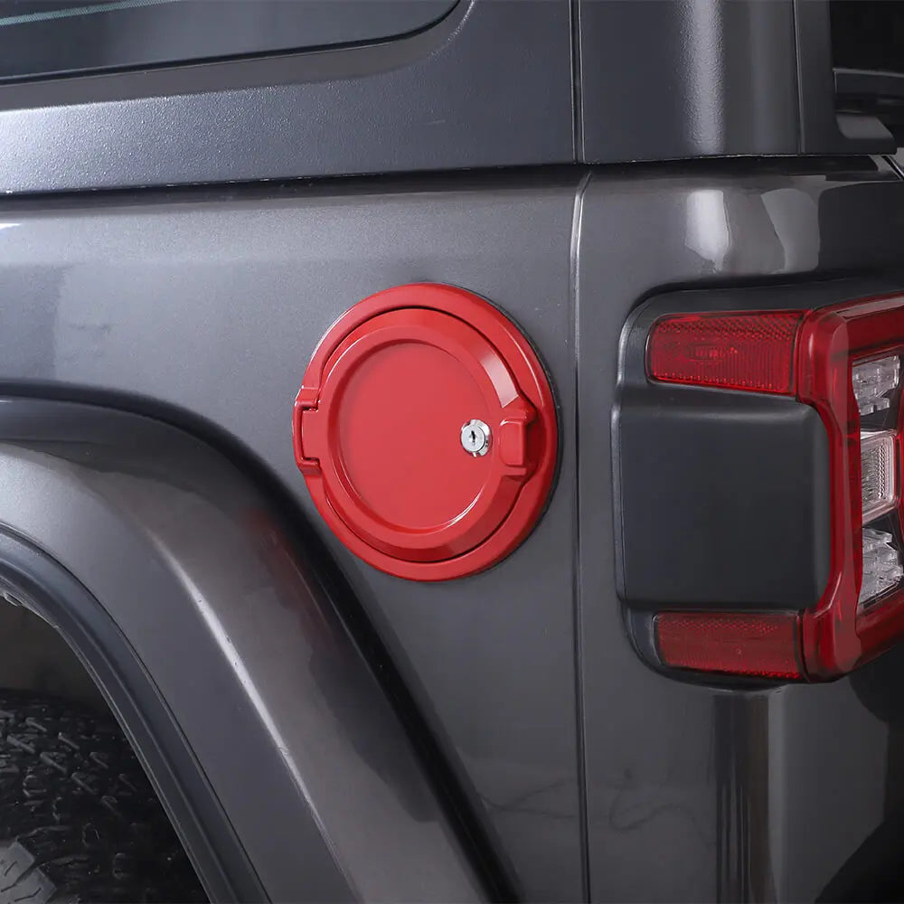 For 2018+ Jeep Wrangler JL Door Fuel Tank Gas Cap Cover With Lock Cover Trim NOT FIT 4XE