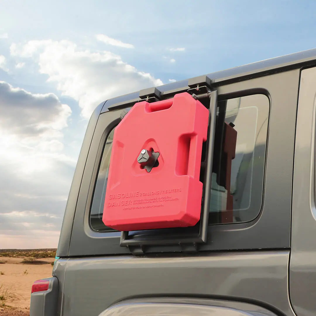 For 2018+ Jeep Wrangler JL Exterior Car Rear Window Mount Climbing Ladder Water/Gal Tank Accessories