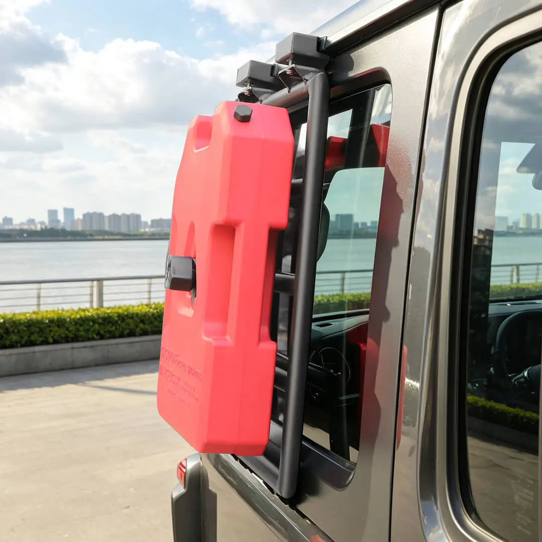 For 2018+ Jeep Wrangler JL Exterior Car Rear Window Mount Climbing Ladder Water/Gal Tank Accessories