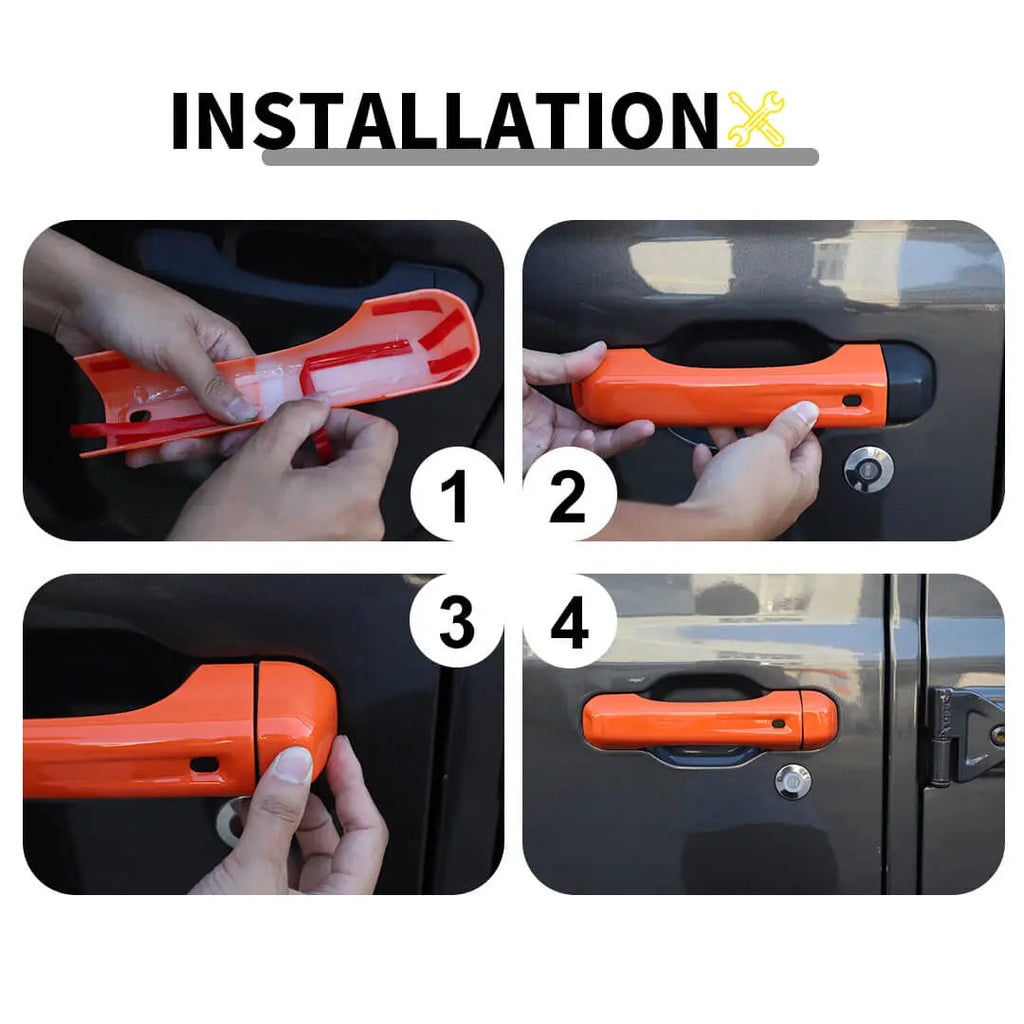 For 2018+ Jeep Wrangler JL Exterior Door Tailgate Handle Cover Trim Shell (3 pcs)