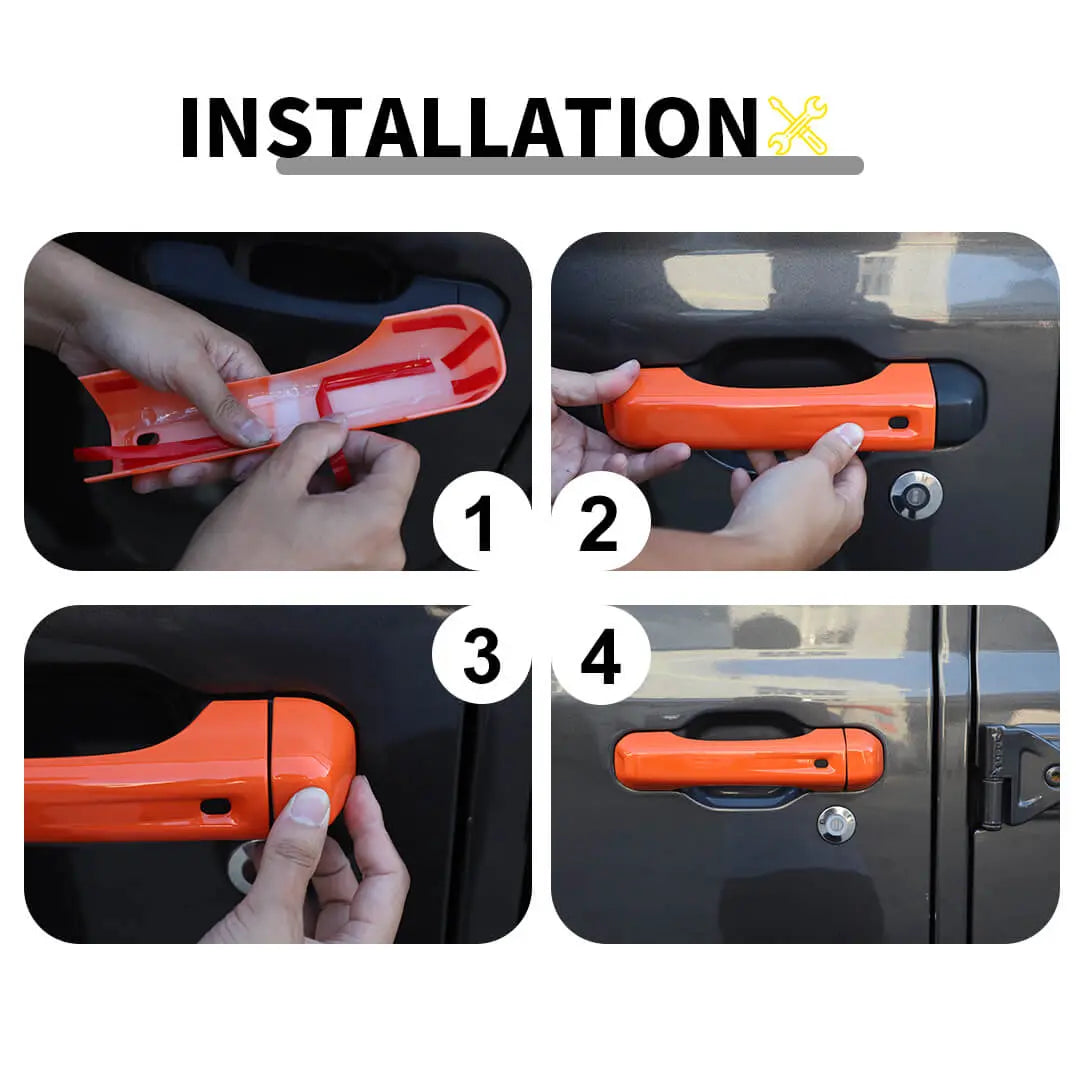 For 2018+ Jeep Wrangler JL Exterior Door Tailgate Handle Cover Trim Shell (3 pcs)