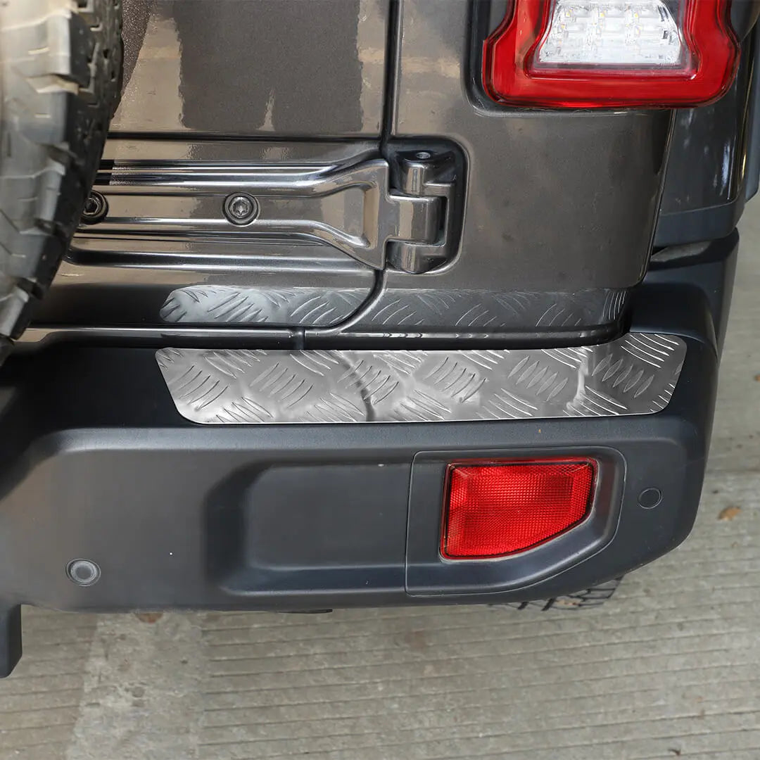 For 2018+ Jeep Wrangler JL Exterior Rear Bumper Protector Sill Plate Trim Cover (2 pcs)