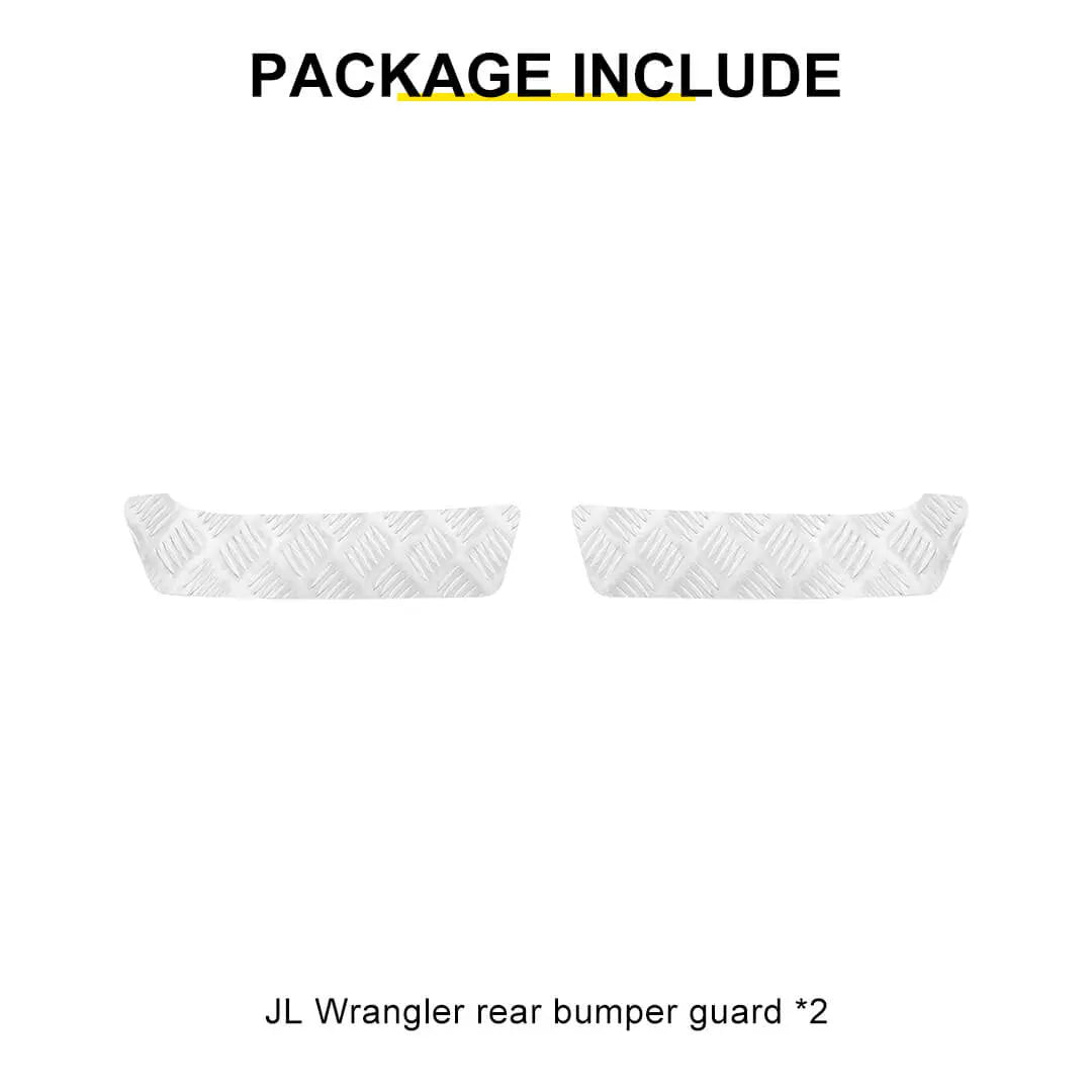 For 2018+ Jeep Wrangler JL Exterior Rear Bumper Protector Sill Plate Trim Cover (2 pcs)