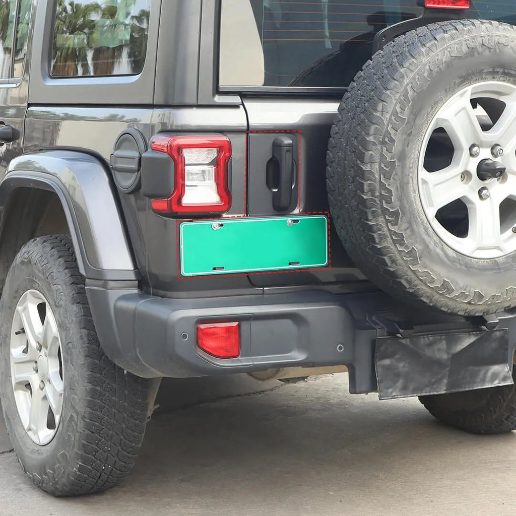 For 2018+ Jeep Wrangler JL Exterior Rear Tailgate Door Handle License Plate Holder Bracket