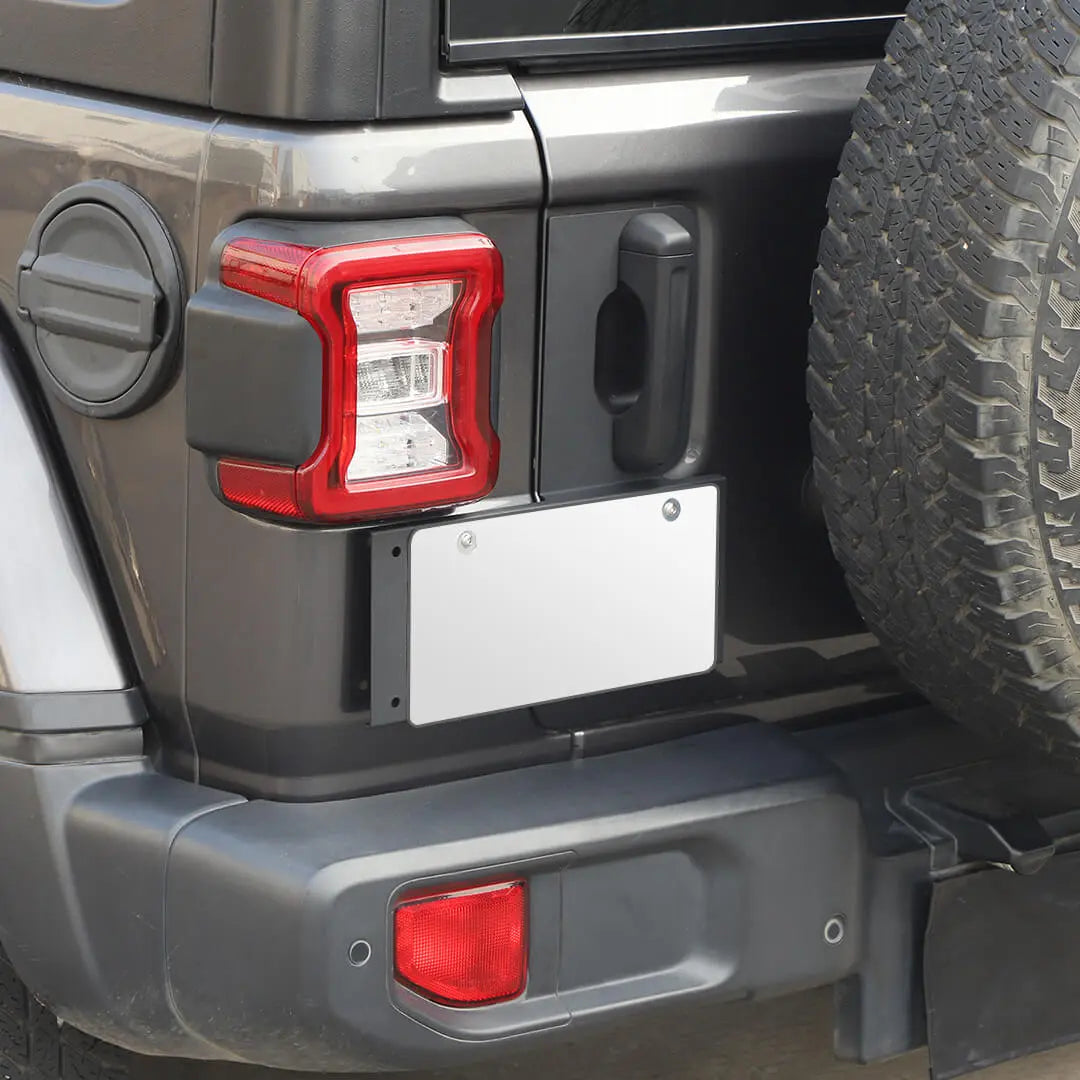 For 2018+ Jeep Wrangler JL Exterior Rear Tailgate Door Handle License Plate Holder Bracket