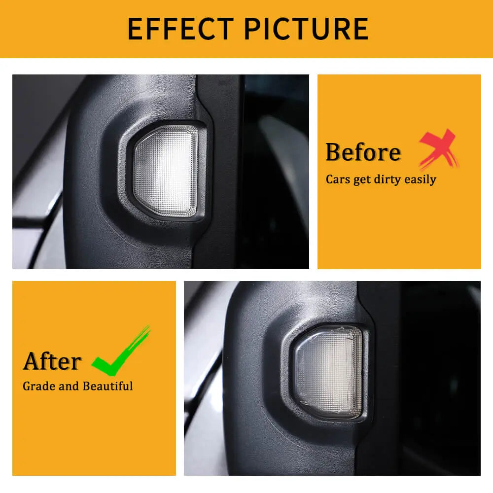 For 2018+ Jeep Wrangler JL Exterior Side Door Rearview Mirror Turn Signal Light Cover, Smoked Black