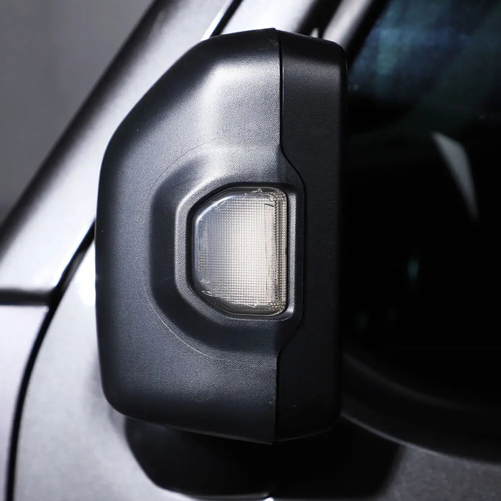 For 2018+ Jeep Wrangler JL Exterior Side Door Rearview Mirror Turn Signal Light Cover, Smoked Black