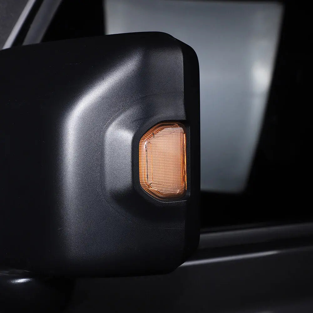 For 2018+ Jeep Wrangler JL Exterior Side Door Rearview Mirror Turn Signal Light Cover, Smoked Black