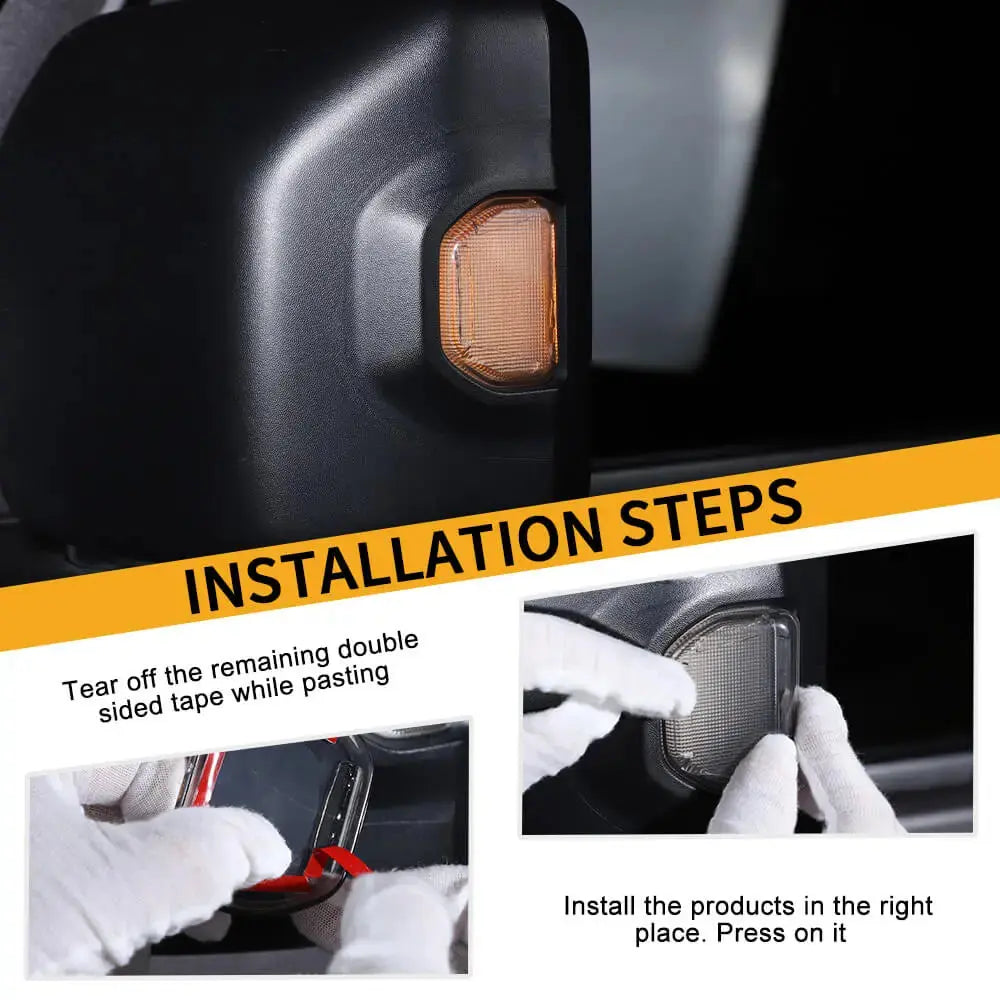 For 2018+ Jeep Wrangler JL Exterior Side Door Rearview Mirror Turn Signal Light Cover, Smoked Black