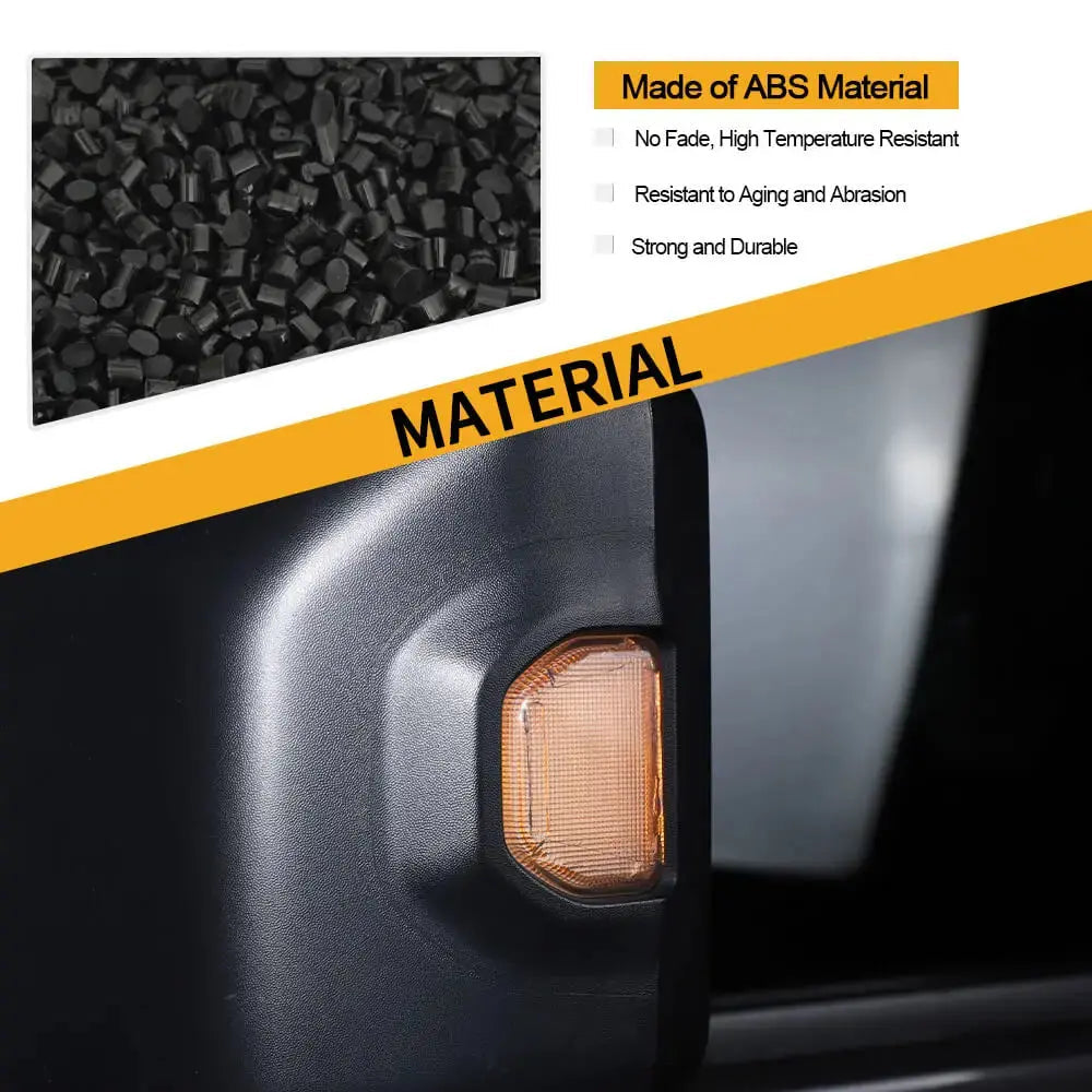 For 2018+ Jeep Wrangler JL Exterior Side Door Rearview Mirror Turn Signal Light Cover, Smoked Black
