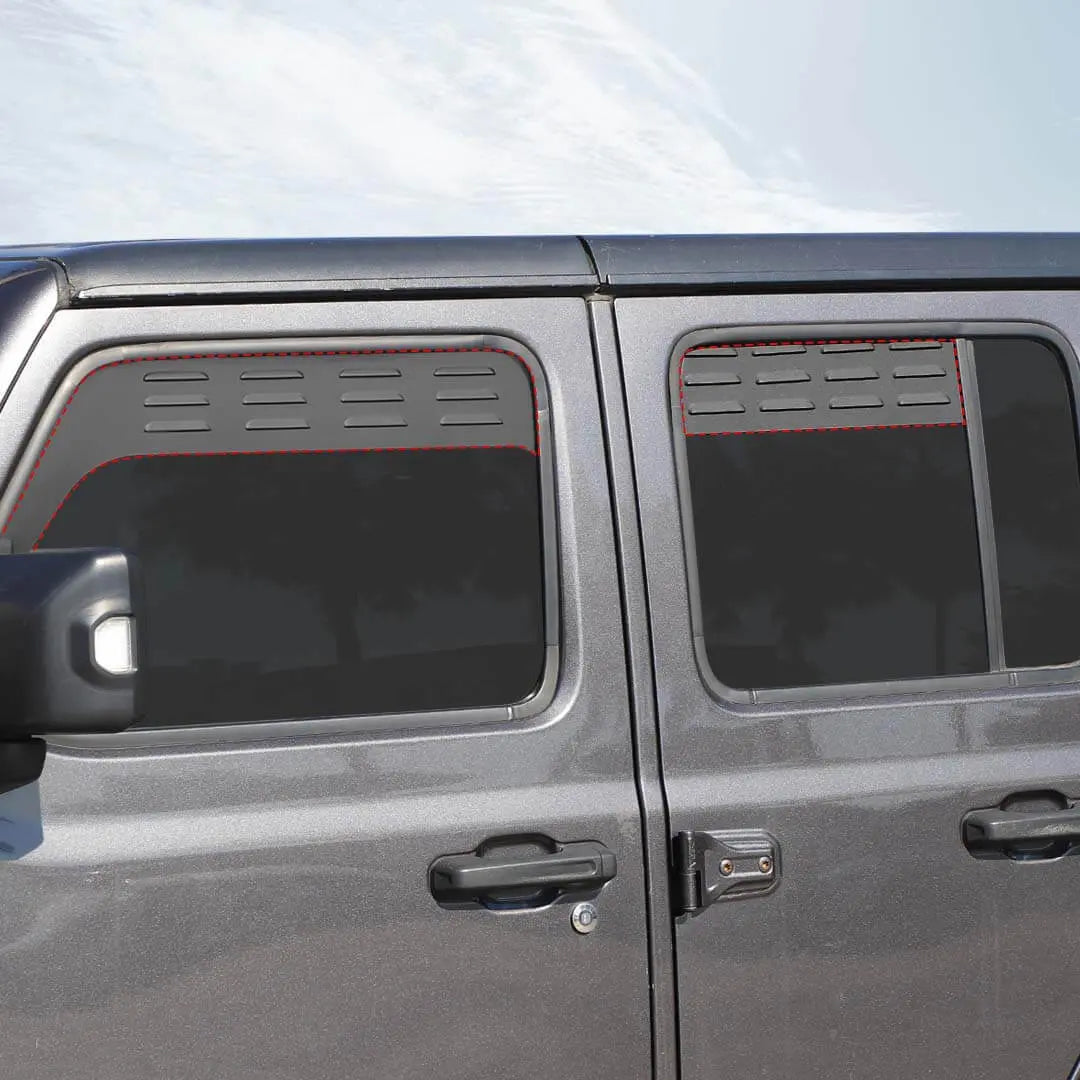 For 2018+ Jeep Wrangler JL Front Rear Window Louver Vent Rear Window Blinds Kit (4 pcs)