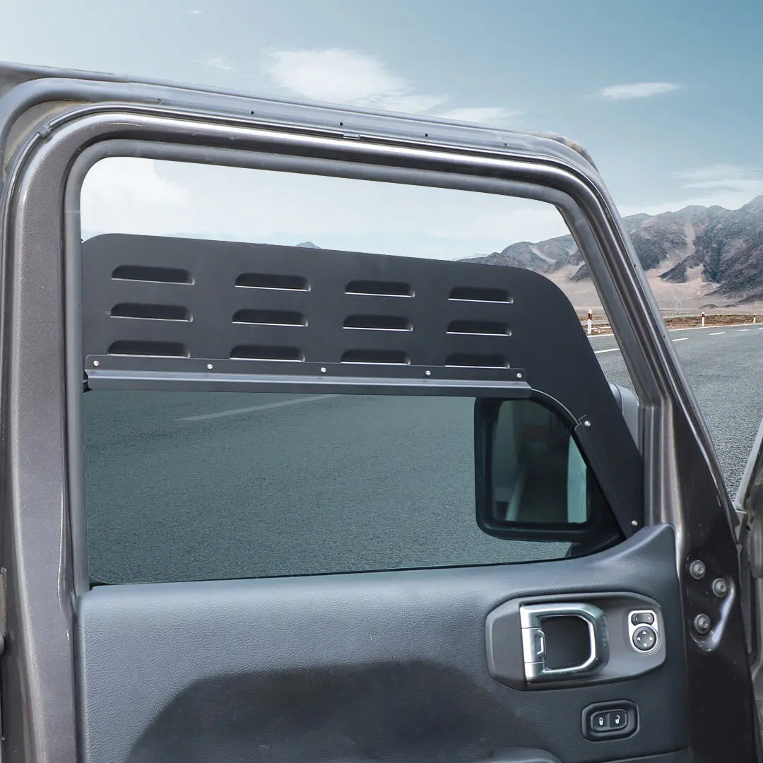 For 2018+ Jeep Wrangler JL Front Rear Window Louver Vent Rear Window Blinds Kit (4 pcs)