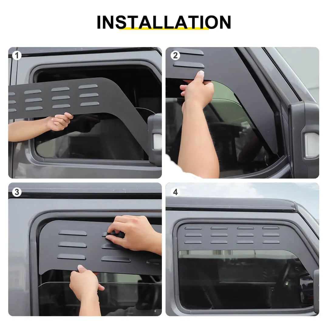 For 2018+ Jeep Wrangler JL Front Rear Window Louver Vent Rear Window Blinds Kit (4 pcs)