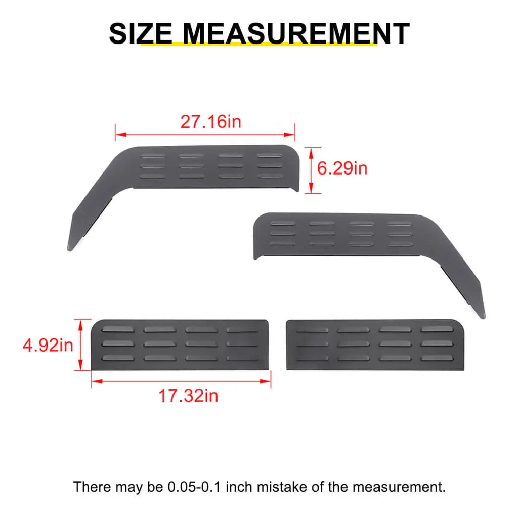 For 2018+ Jeep Wrangler JL Front Rear Window Louver Vent Rear Window Blinds Kit (4 pcs)