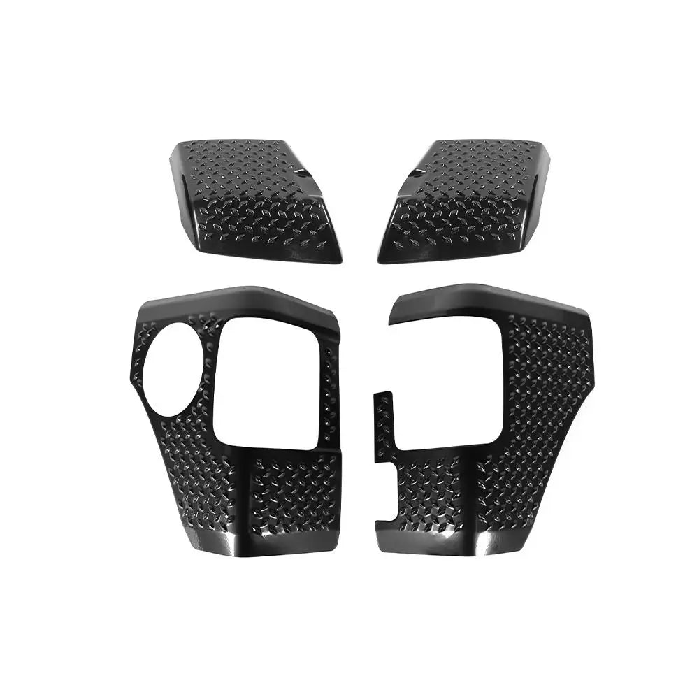 For 2018-2025 Jeep Wrangler JL Front Wheel Eyebrow Angle & Tail Light Angle Trim Guards Black
