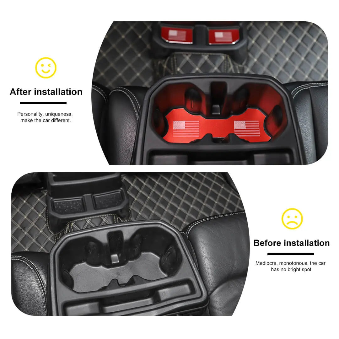 For 2018+ Jeep Wrangler JL Front & Rear Cup Holder Insert Mat Coaster Trim Cover (5 pcs)