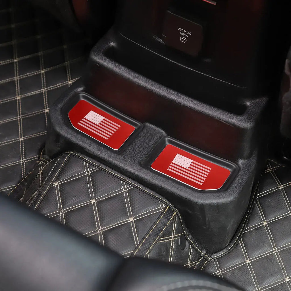 For 2018+ Jeep Wrangler JL Front & Rear Cup Holder Insert Mat Coaster Trim Cover (5 pcs)