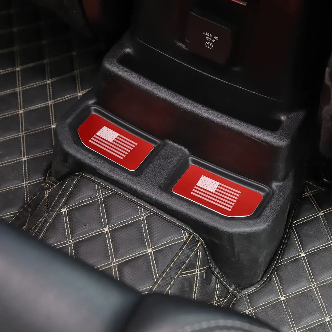 For 2018+ Jeep Wrangler JL Front & Rear Cup Holder Insert Mat Coaster Trim Cover (5 pcs)