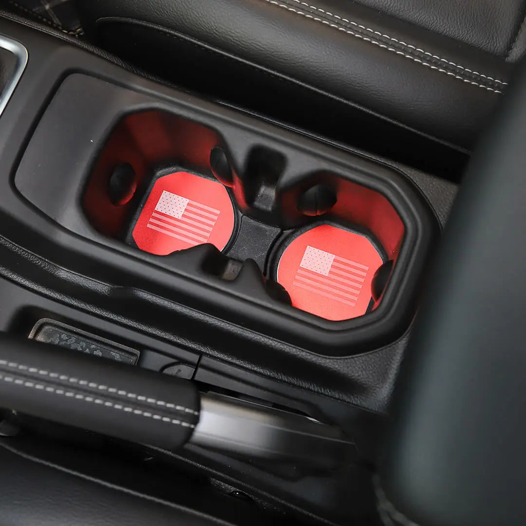 For 2018+ Jeep Wrangler JL Front & Rear Cup Holder Insert Mat Coaster Trim Cover (5 pcs)