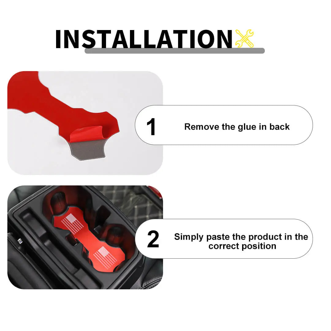 For 2018+ Jeep Wrangler JL Front & Rear Cup Holder Insert Mat Coaster Trim Cover (5 pcs)