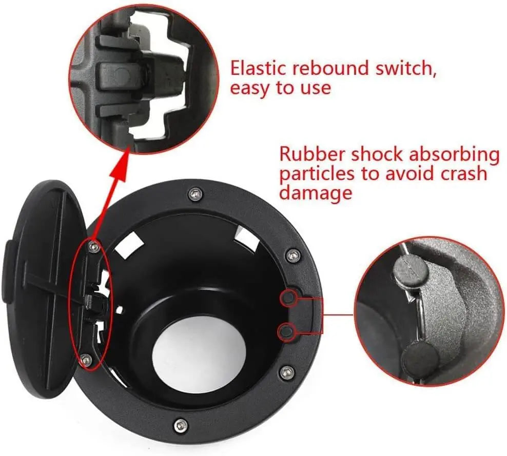 For 2018+ Jeep Wrangler JL Gas Tank Cap Aluminum Fuel Filler Door Cover Not FIT 4XE