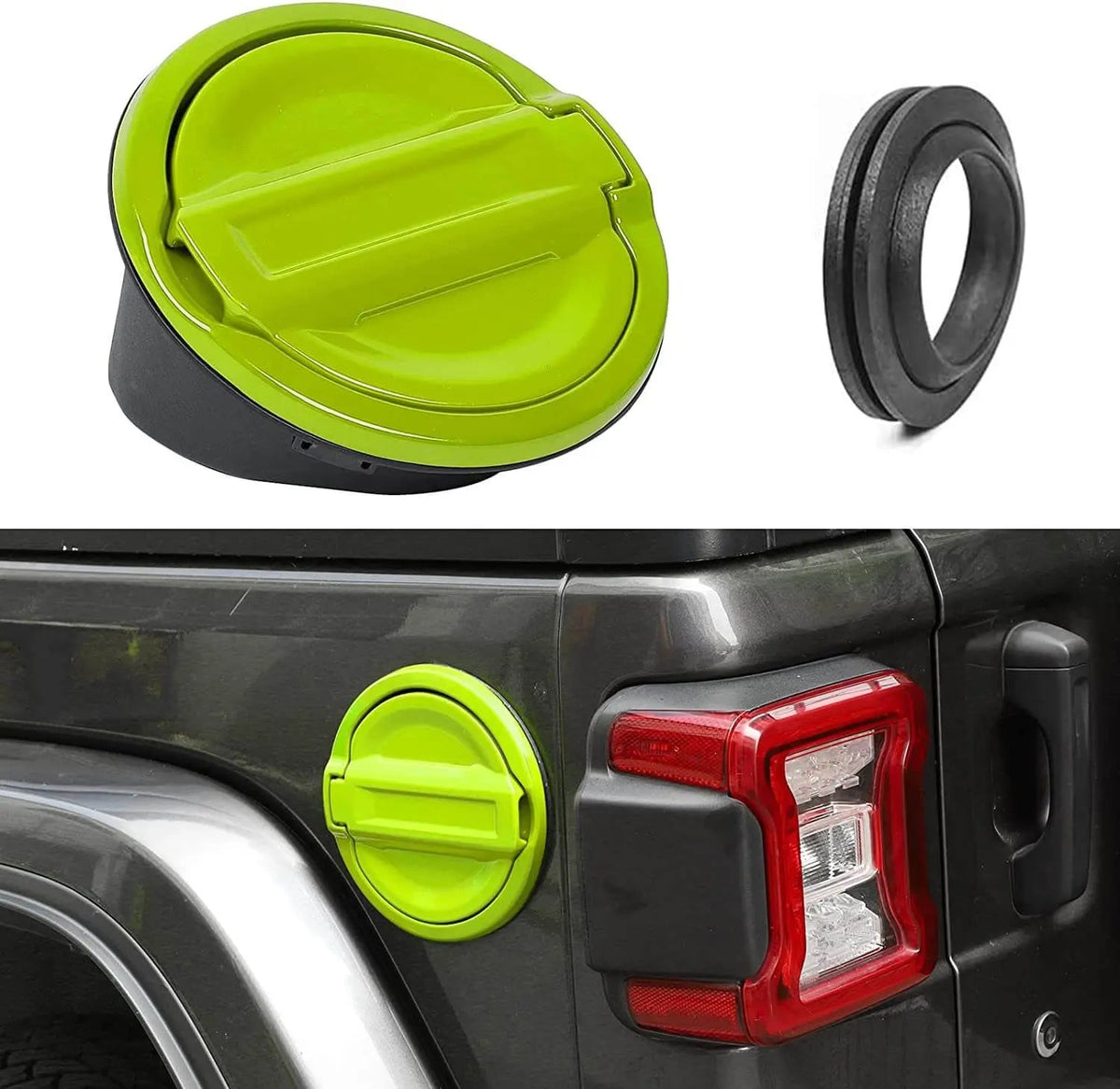 For 2018+ Jeep Wrangler JL Gas Tank Cap Aluminum Fuel Filler Door Cover Not FIT 4XE