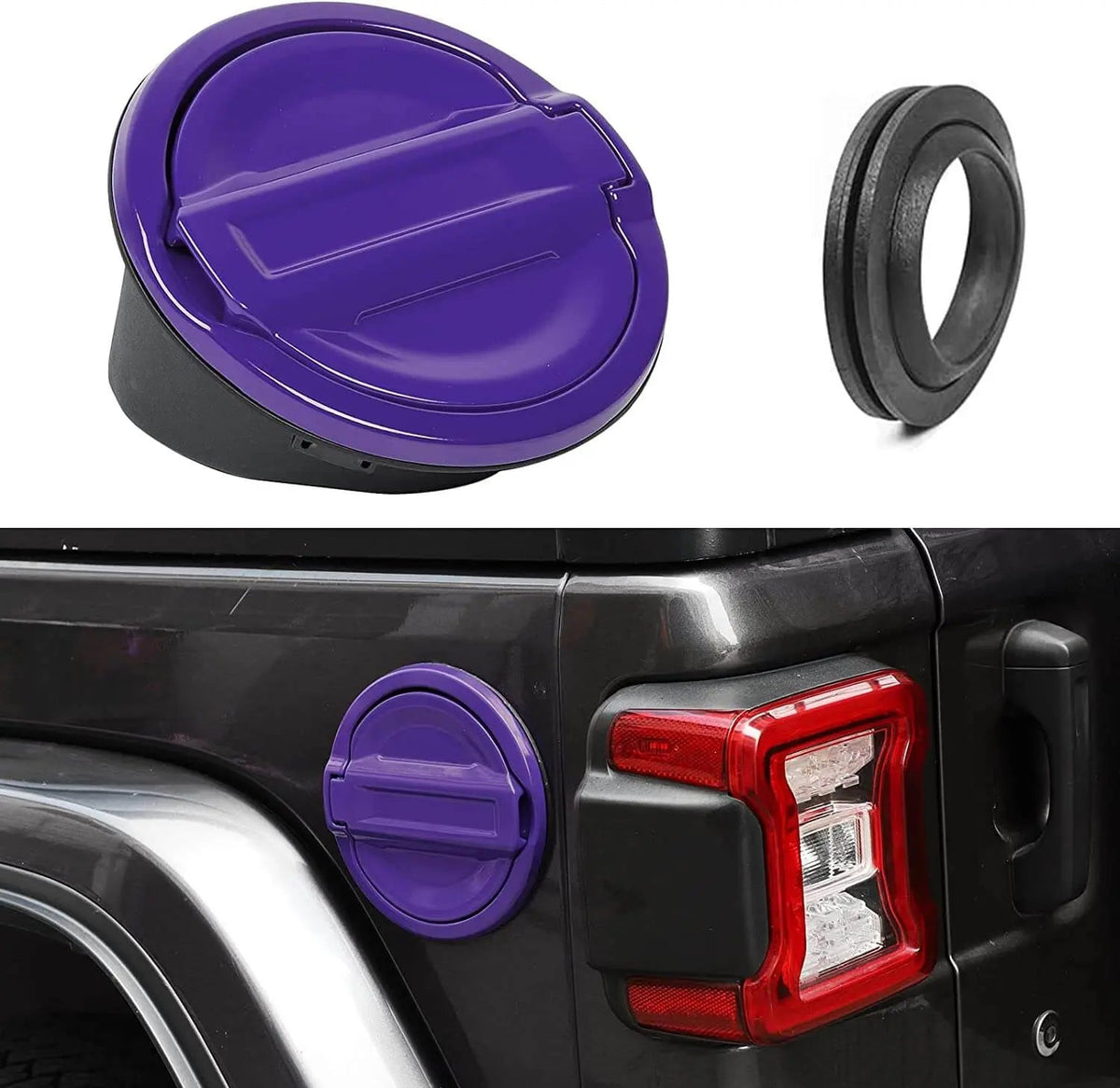 For 2018+ Jeep Wrangler JL Gas Tank Cap Aluminum Fuel Filler Door Cover Not FIT 4XE