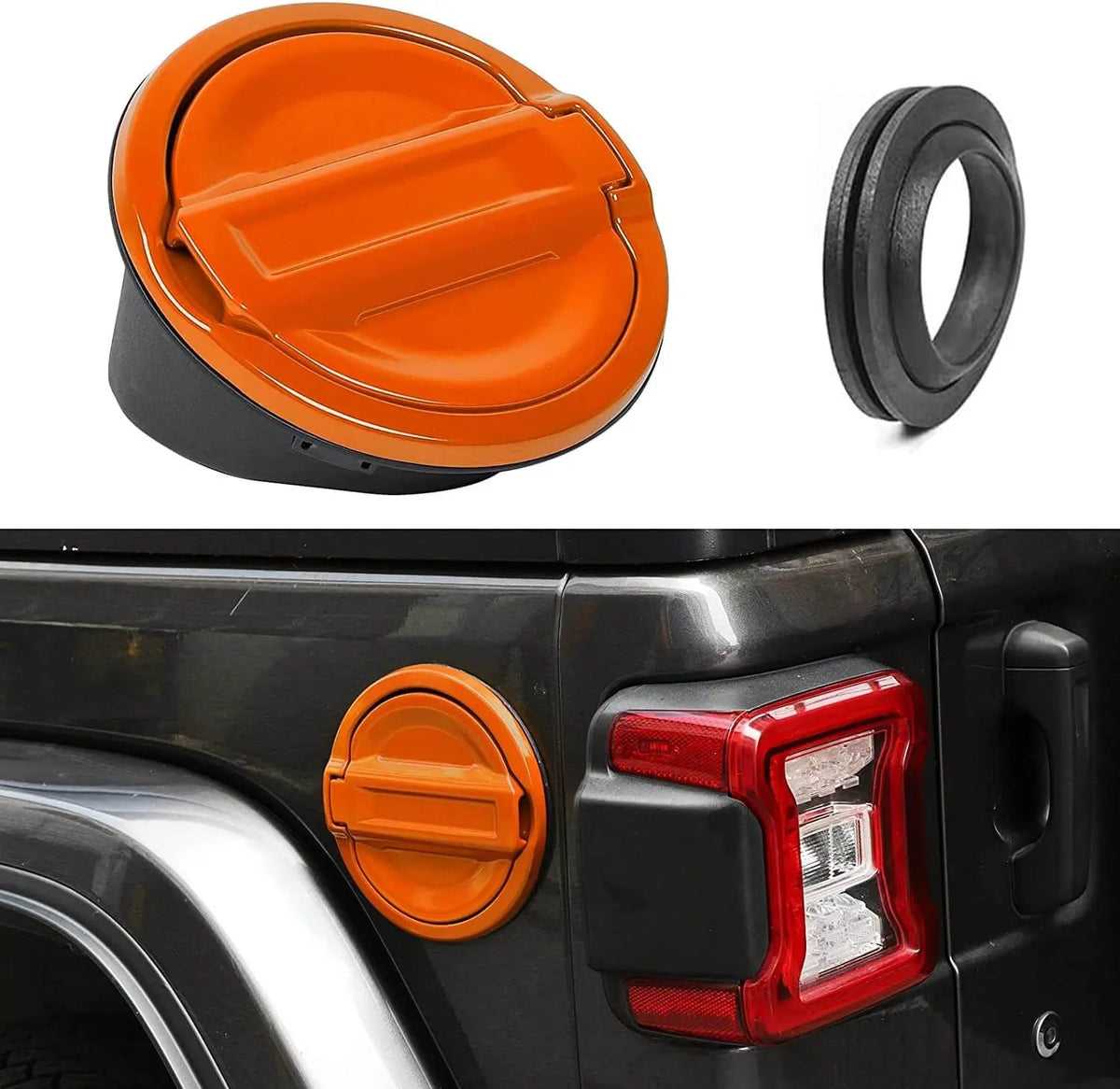 For 2018+ Jeep Wrangler JL Gas Tank Cap Aluminum Fuel Filler Door Cover Not FIT 4XE