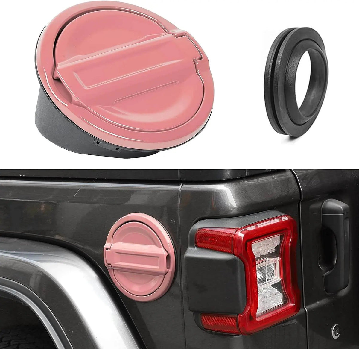 For 2018+ Jeep Wrangler JL Gas Tank Cap Aluminum Fuel Filler Door Cover Not FIT 4XE