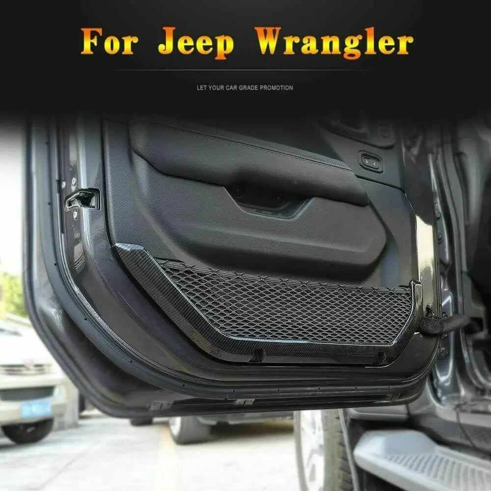 For 2018+ Jeep Wrangler JL Gladiator JT 2-Door Door Net Pocket Decor Cover Trim