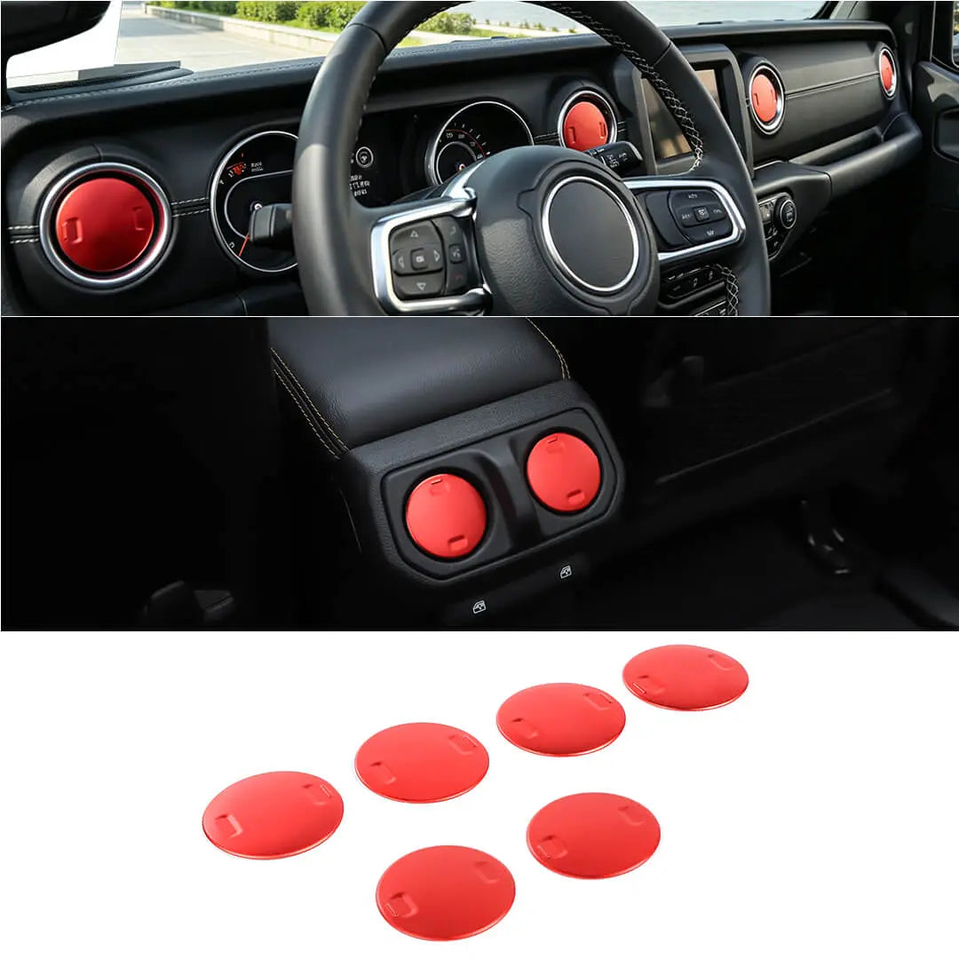 For 2018+ Jeep Wrangler JL / Gladiator JT 6 x Dashboard & Armrest Box Air Condition Vent Cover Trim