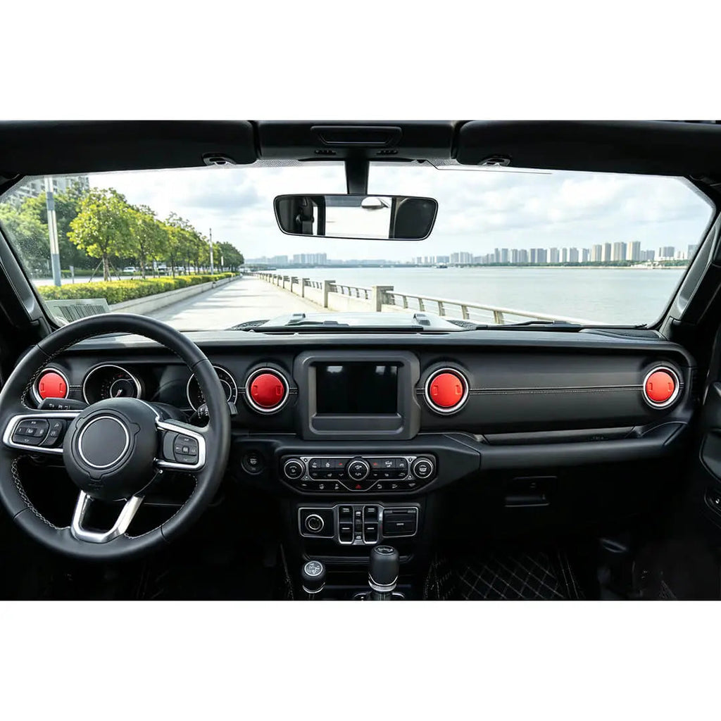 For 2018+ Jeep Wrangler JL / Gladiator JT 6 x Dashboard & Armrest Box Air Condition Vent Cover Trim