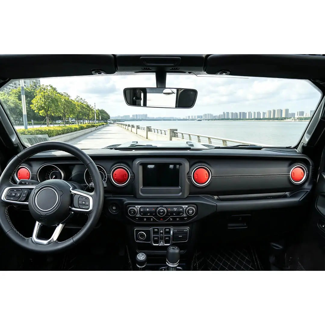 For 2018+ Jeep Wrangler JL / Gladiator JT 6 x Dashboard & Armrest Box Air Condition Vent Cover Trim