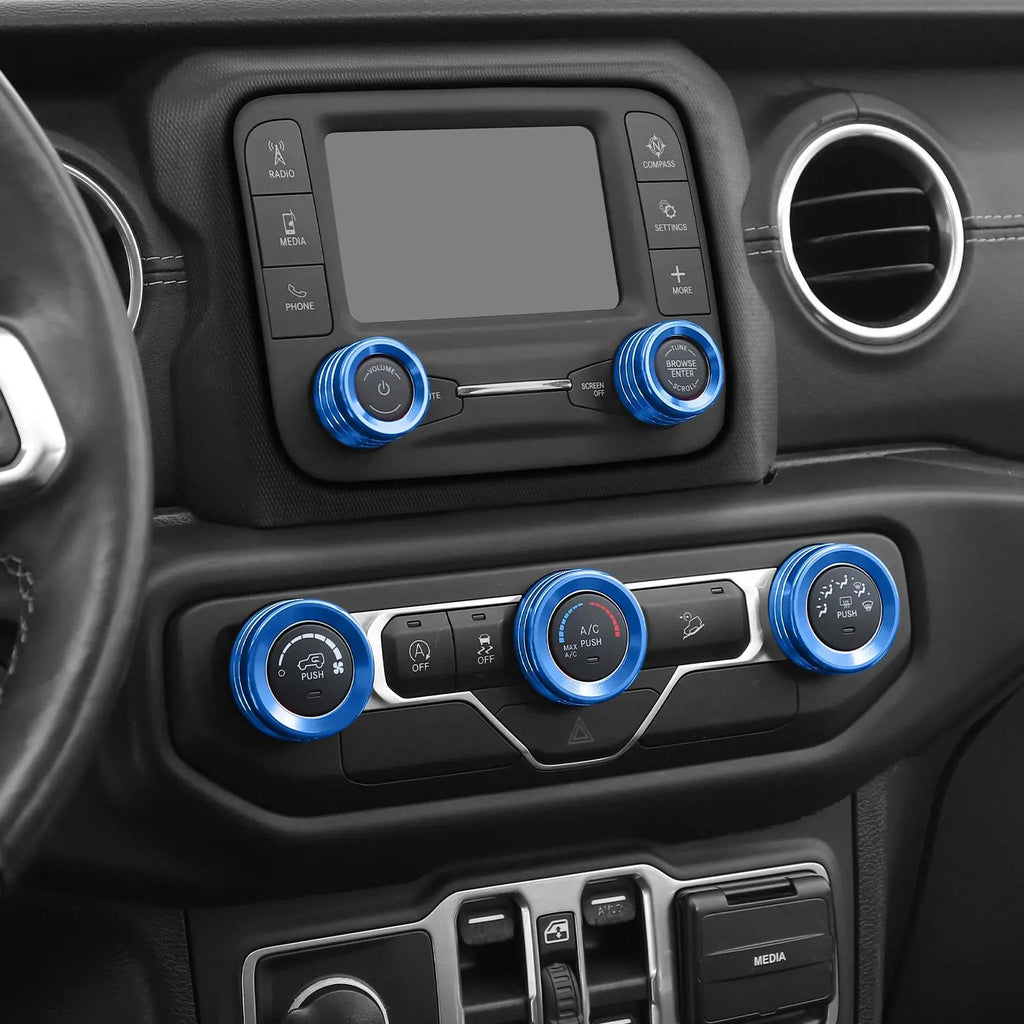 For 2018+ Jeep Wrangler JL/Gladiator JT Air Conditioner Headlight Switch Knob Trim Kit