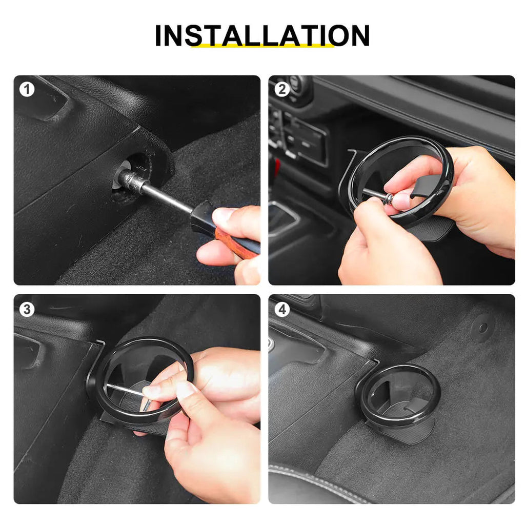 For 2018+ Jeep Wrangler JL/Gladiator JT Drink Water Cup Holder Mount Bolt-on Stand Bracket