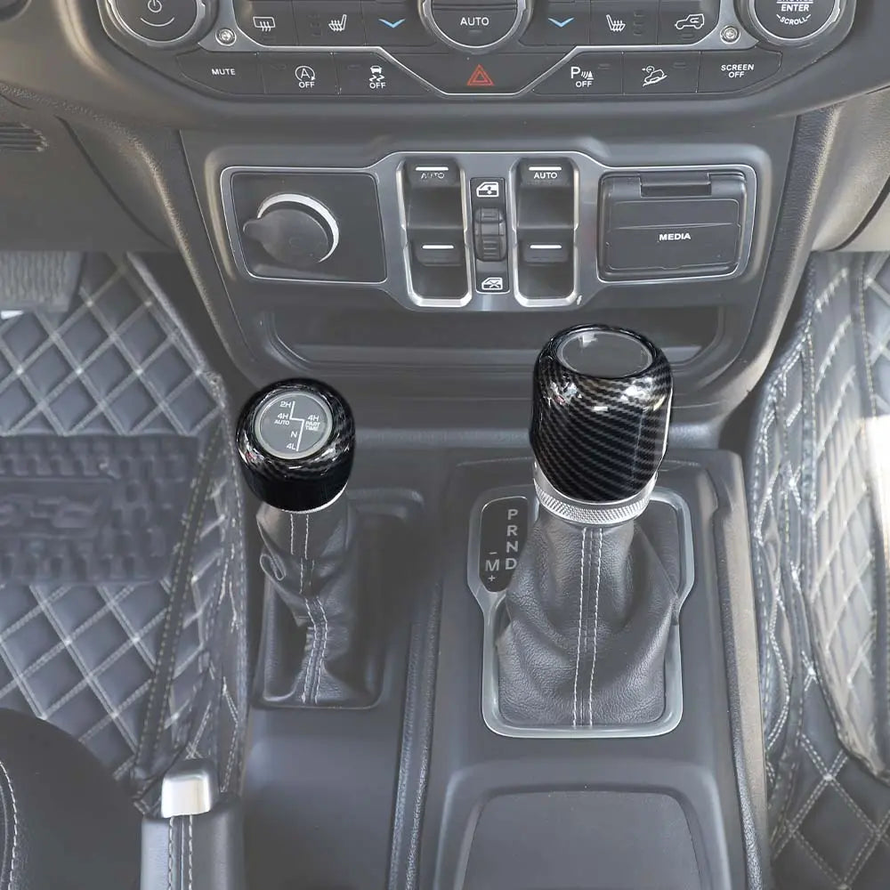 For 2018+ Jeep Wrangler JL/JLU Gladiator JT Gear Shift Knob & 4WD Shift Knob Cover Trim Interior Accessories
