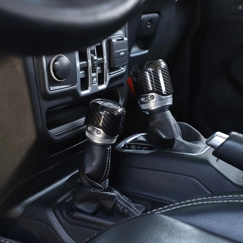 For 2018+ Jeep Wrangler JL/JLU Gladiator JT Gear Shift Knob & 4WD Shift Knob Cover Trim Interior Accessories