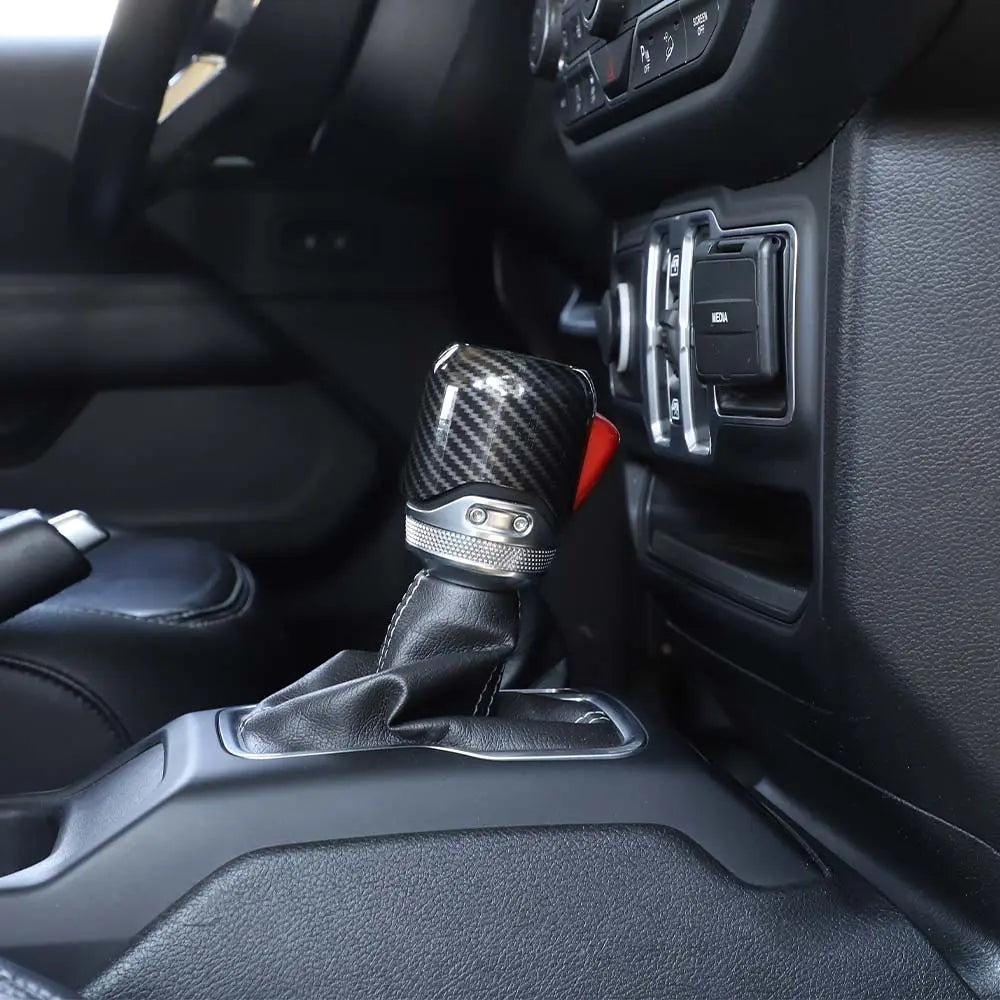 For 2018+ Jeep Wrangler JL/JLU Gladiator JT Gear Shift Knob & 4WD Shift Knob Cover Trim Interior Accessories