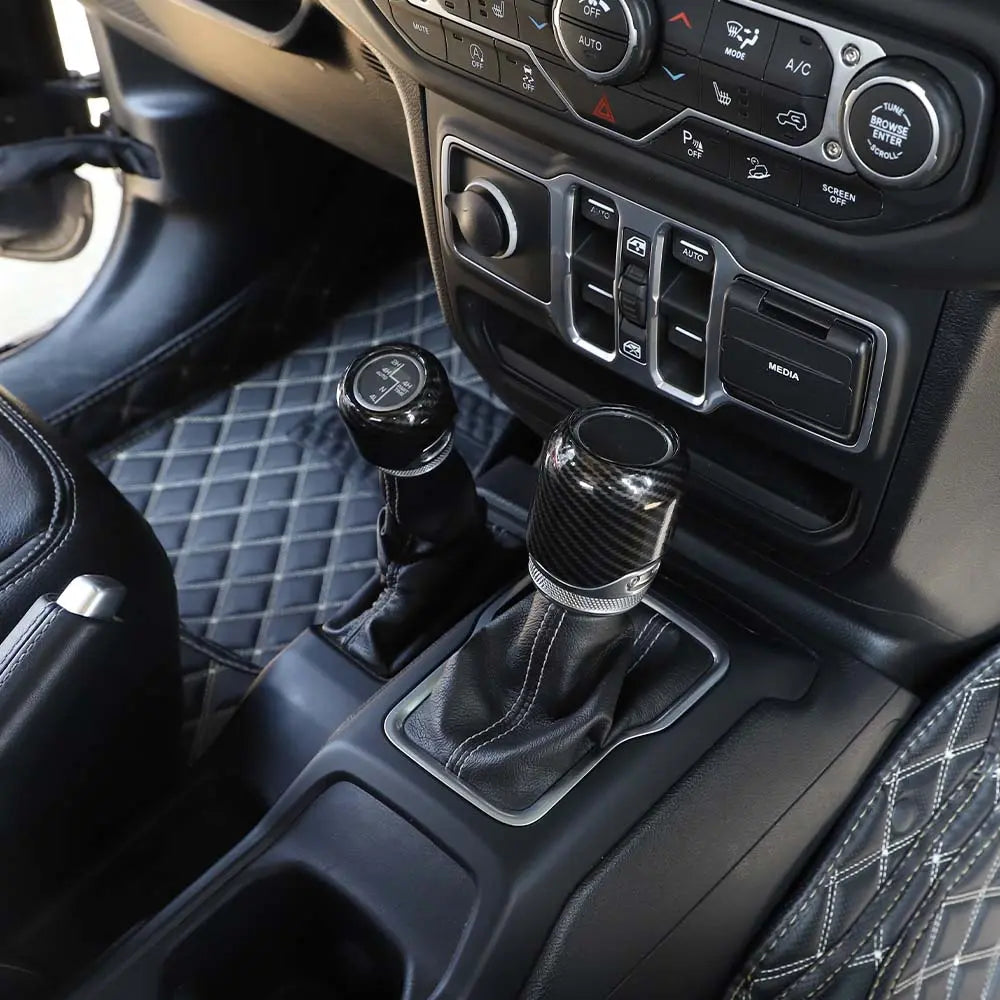 For 2018+ Jeep Wrangler JL/JLU Gladiator JT Gear Shift Knob & 4WD Shift Knob Cover Trim Interior Accessories