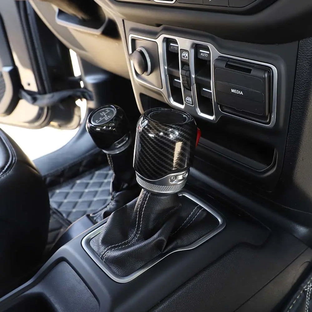 For 2018+ Jeep Wrangler JL/JLU Gladiator JT Gear Shift Knob & 4WD Shift Knob Cover Trim Interior Accessories
