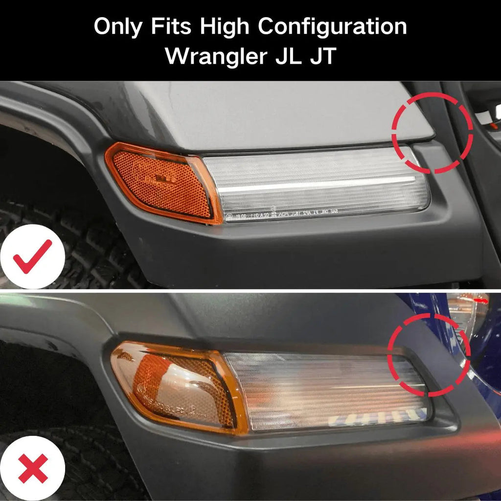 For 2018+ Jeep Wrangler JL Gladiator JT Front Eyebrow Light Lamp Cover Trim Smoked Black